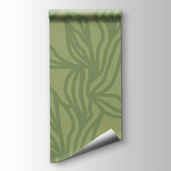 Green pattern with leaves