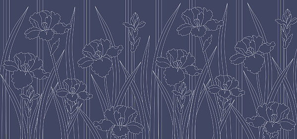 Blue and white floral pattern
