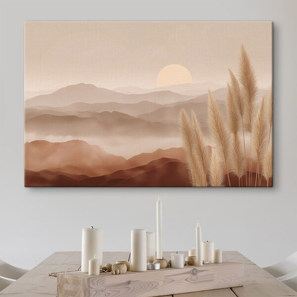 Landscape with mountains and grass