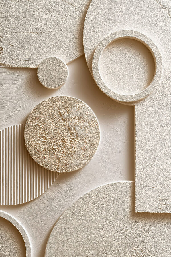 Unique shapes and patterns blend harmoniously