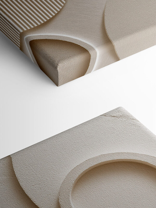 Unique shapes and patterns blend harmoniously