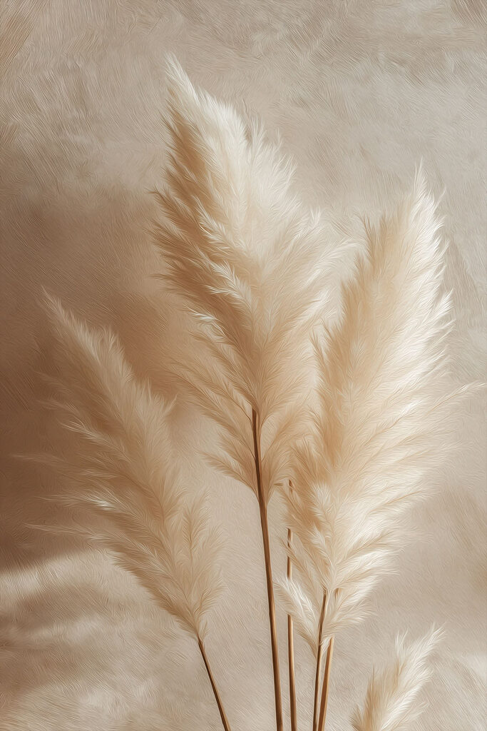 Soft feathery plants in warm tones