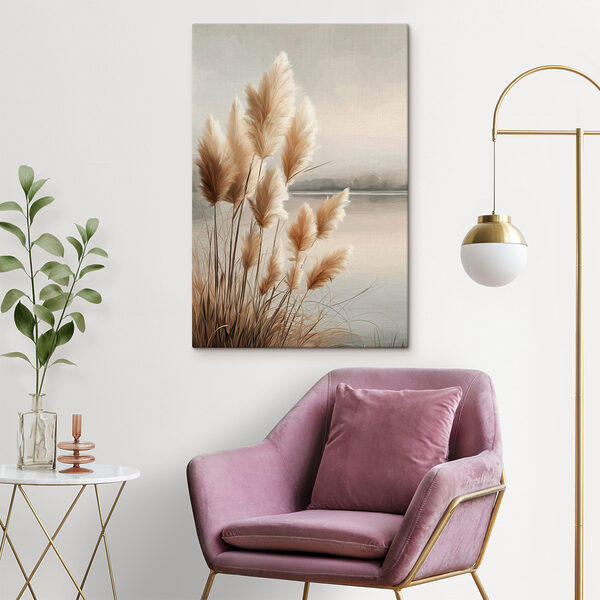 Gentle grasses by the water's edge