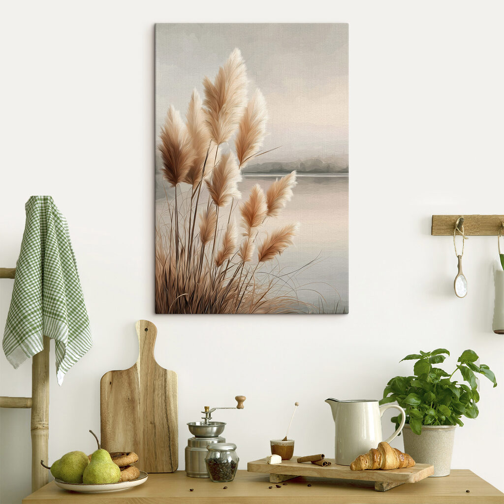 Gentle grasses by the water's edge