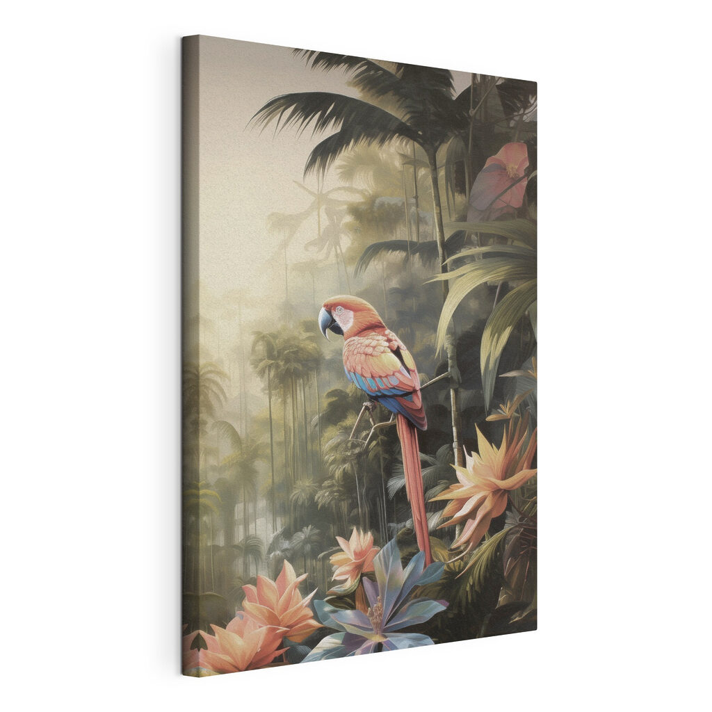 Colorful bird sitting on a branch in a forest Colorful bird sitting on a branch in a forest