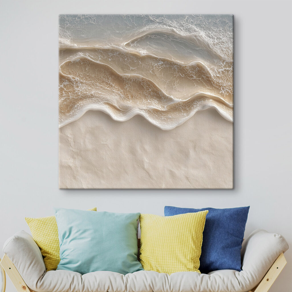 Gentle waves caressing sandy shore