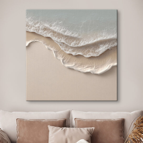 Waves and sand on a beach