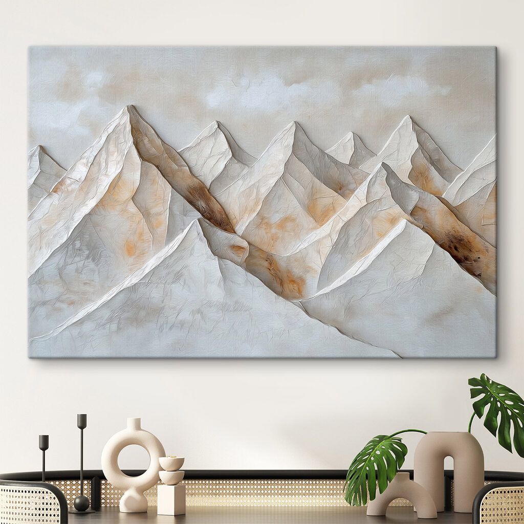 White and brown mountain range