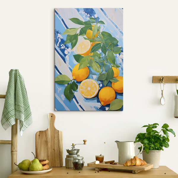 Painting of lemons and leaves Painting of lemons and leaves