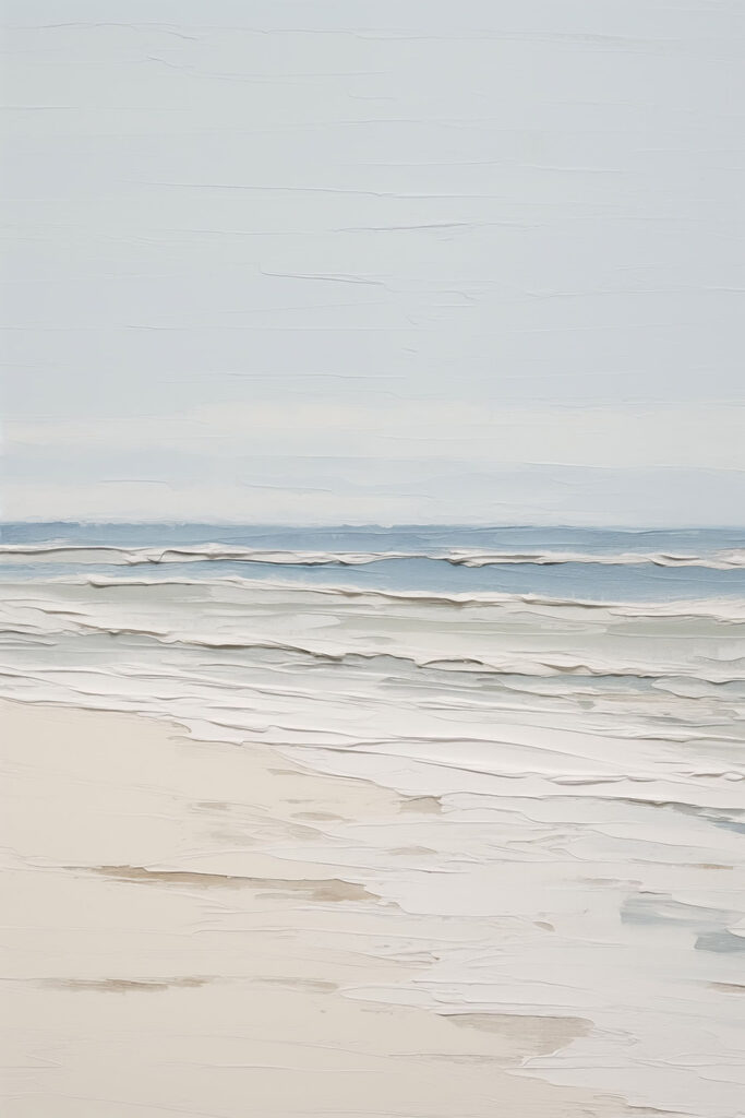 Beach with waves crashing on the sand