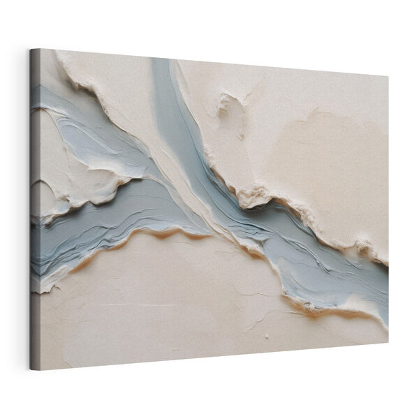 White and blue surface with a river