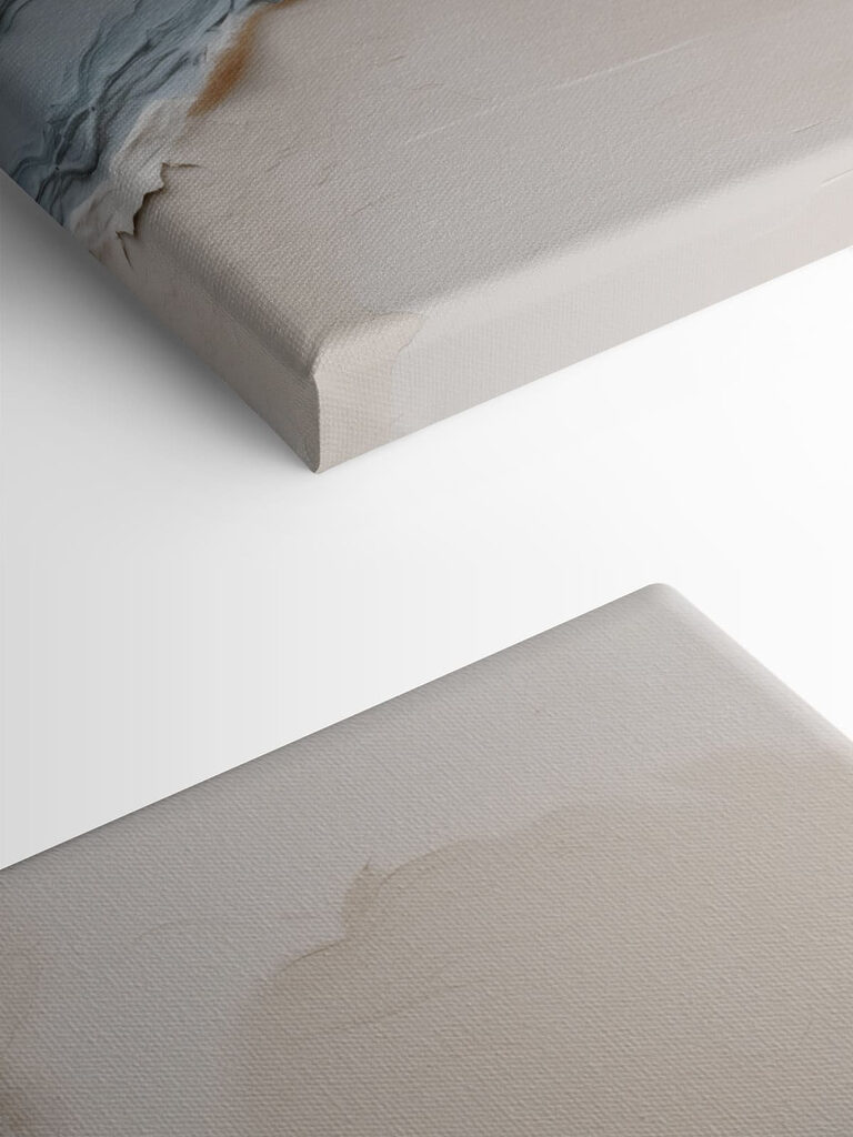 White and blue surface with a river