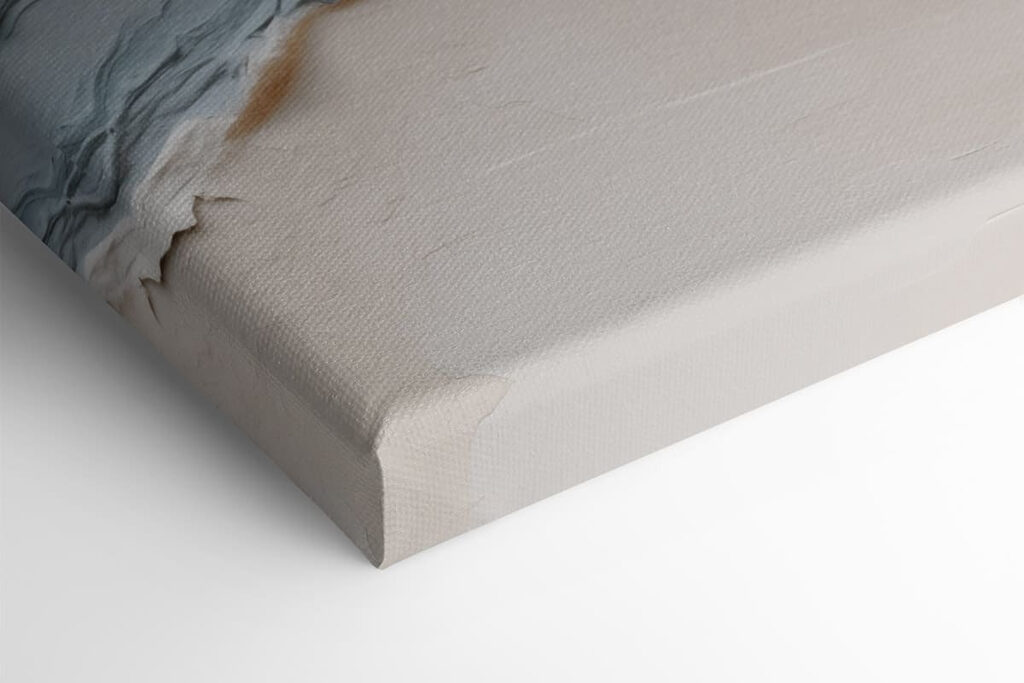 White and blue surface with a river