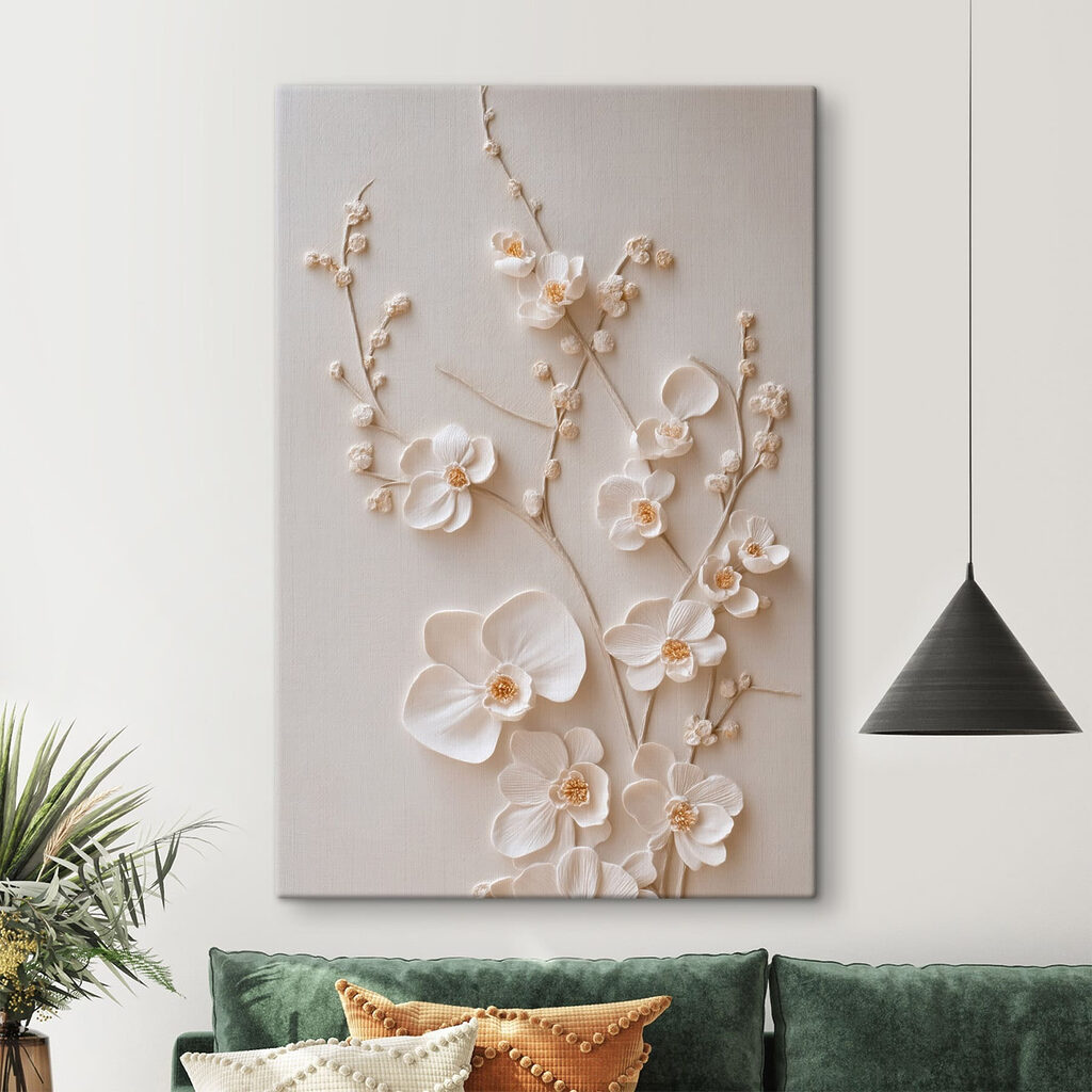 White flowers on a white surface