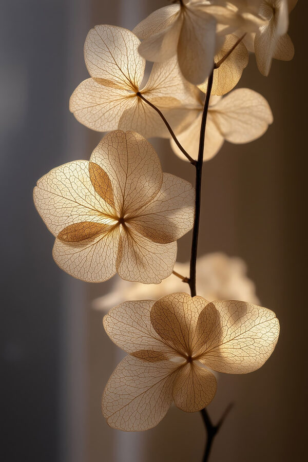Delicate petals catching soft light