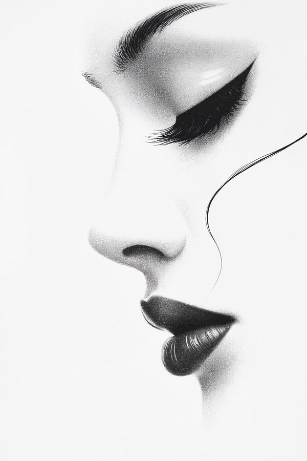 Elegant profile in monochrome shades Elegant profile in monochrome shades