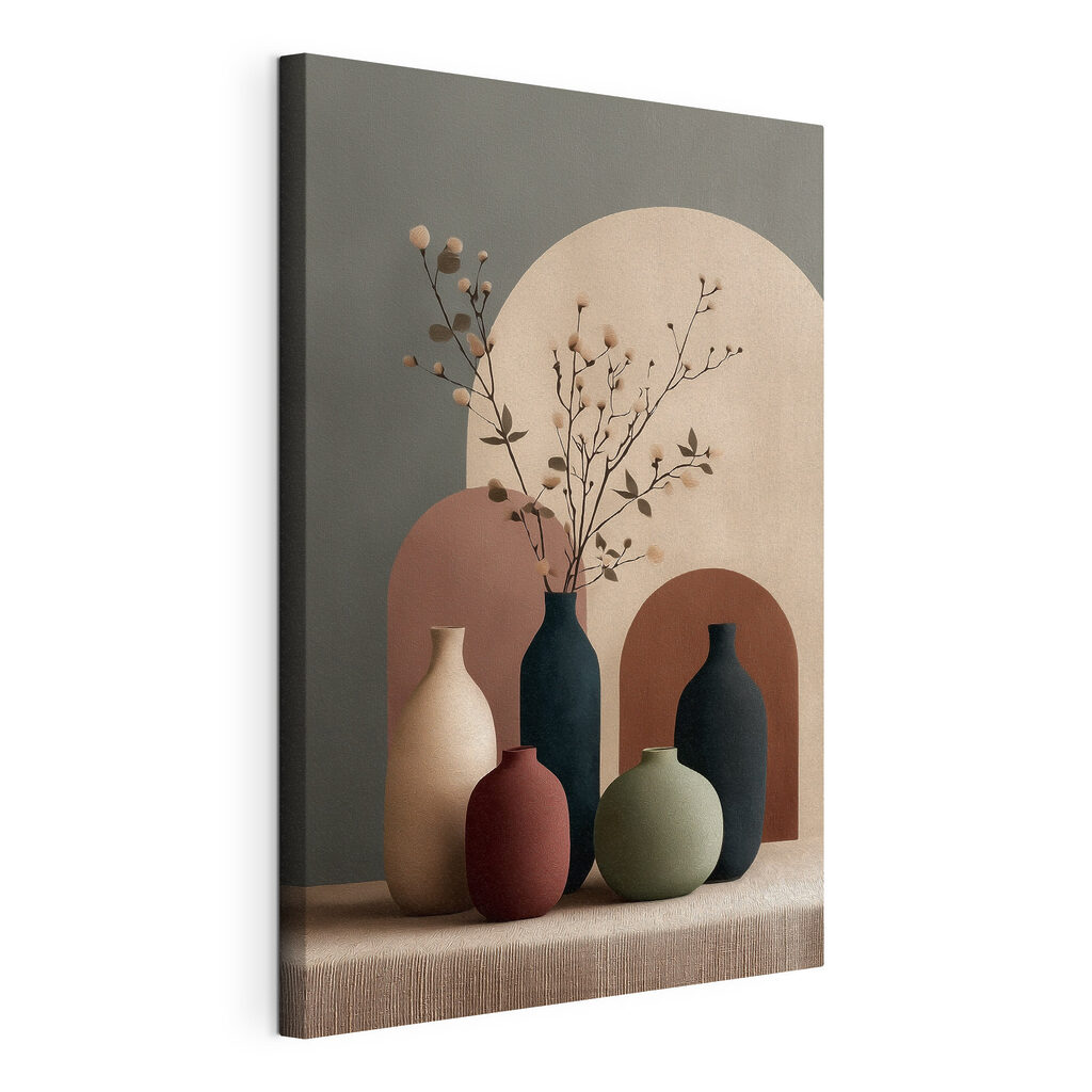 Group of vases with flowers in them Group of vases with flowers in them
