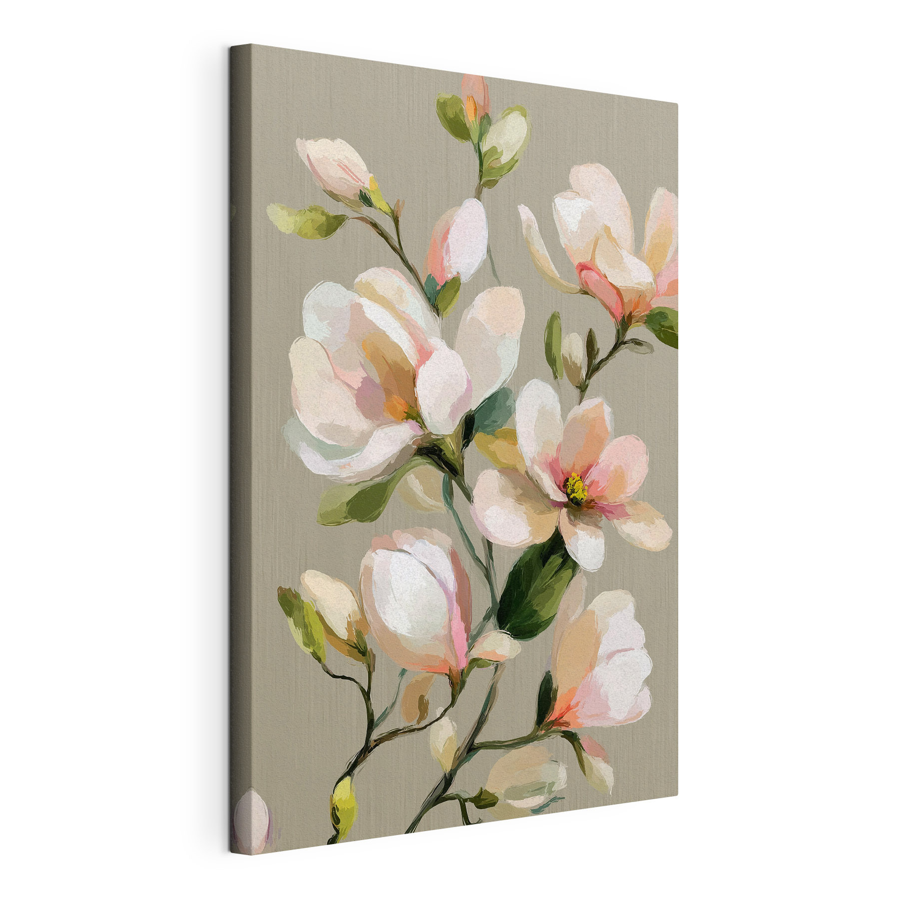 Painting of flowers on a grey background