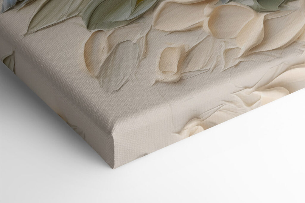 Painting of leaves on a white surface Painting of leaves on a white surface