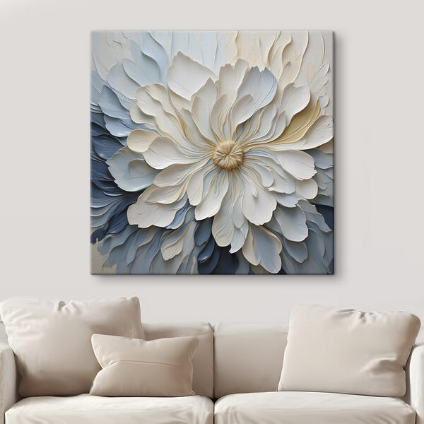 White and blue flower