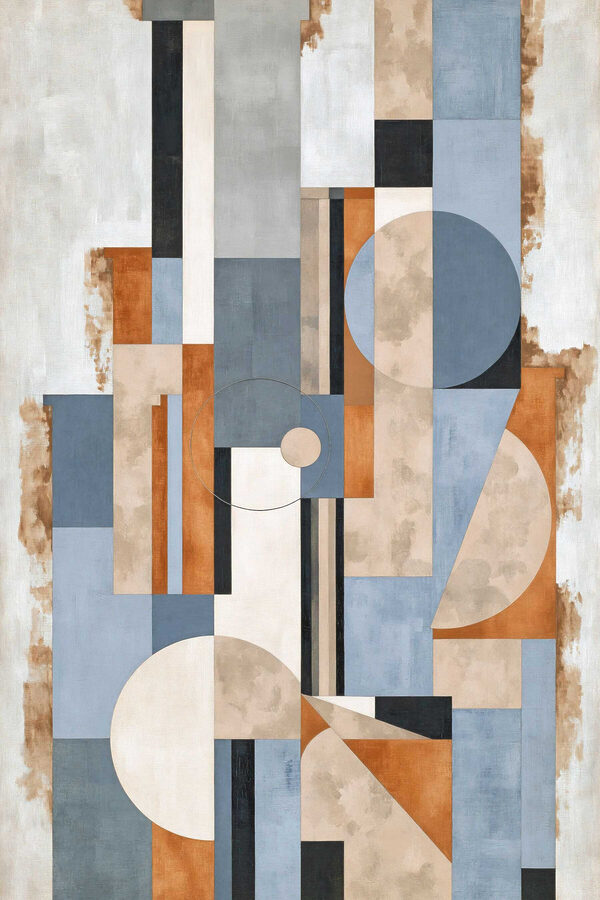 Painting of a geometric pattern Painting of a geometric pattern