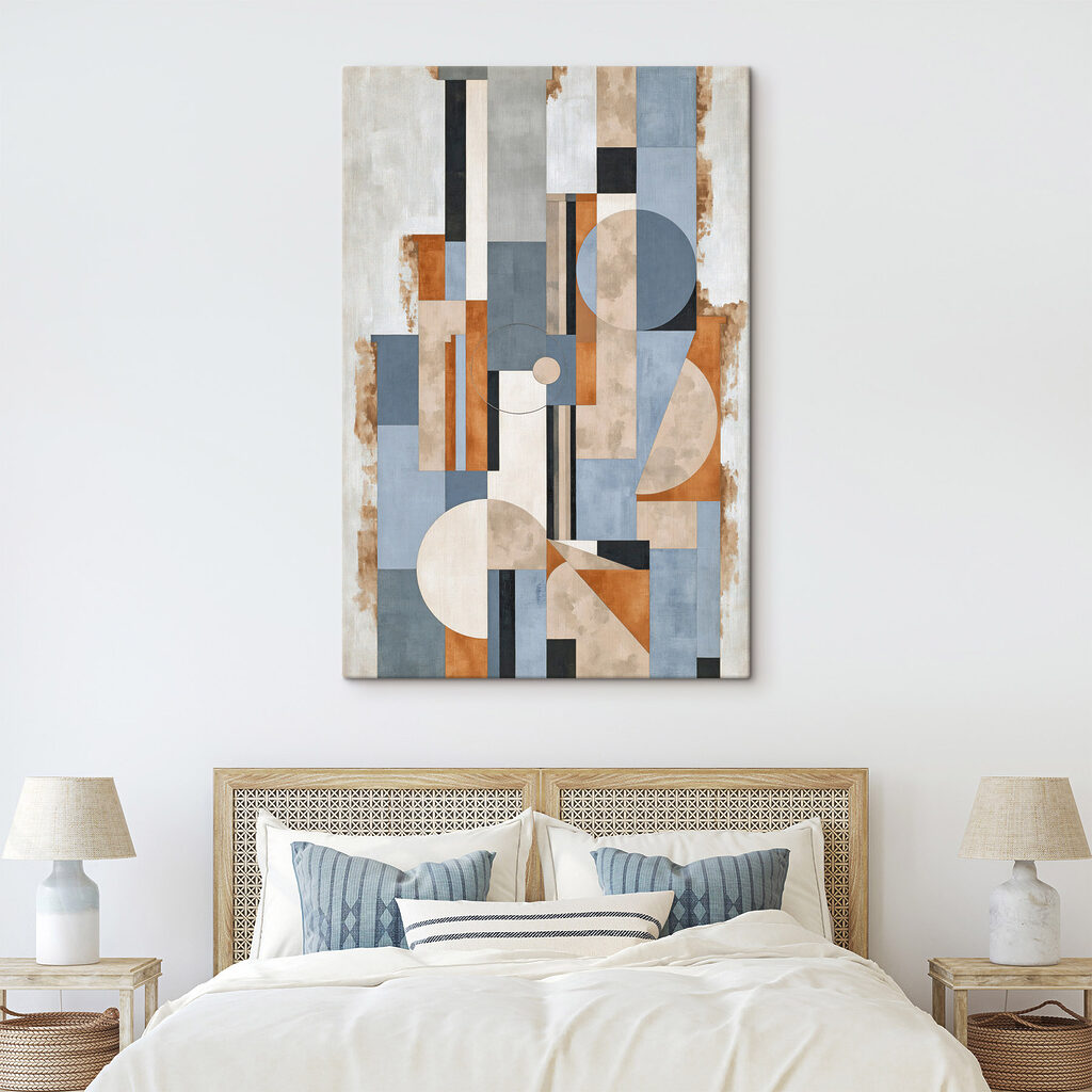 Painting of a geometric pattern Painting of a geometric pattern