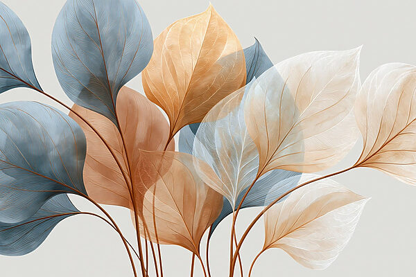 Softly colored leaves in harmony