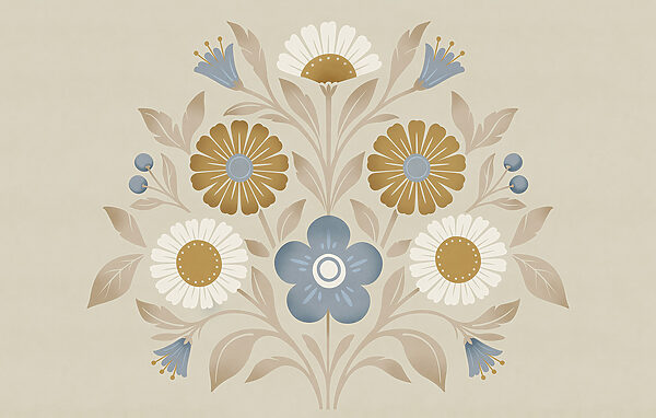 Flower design on a wall Flower design on a wall