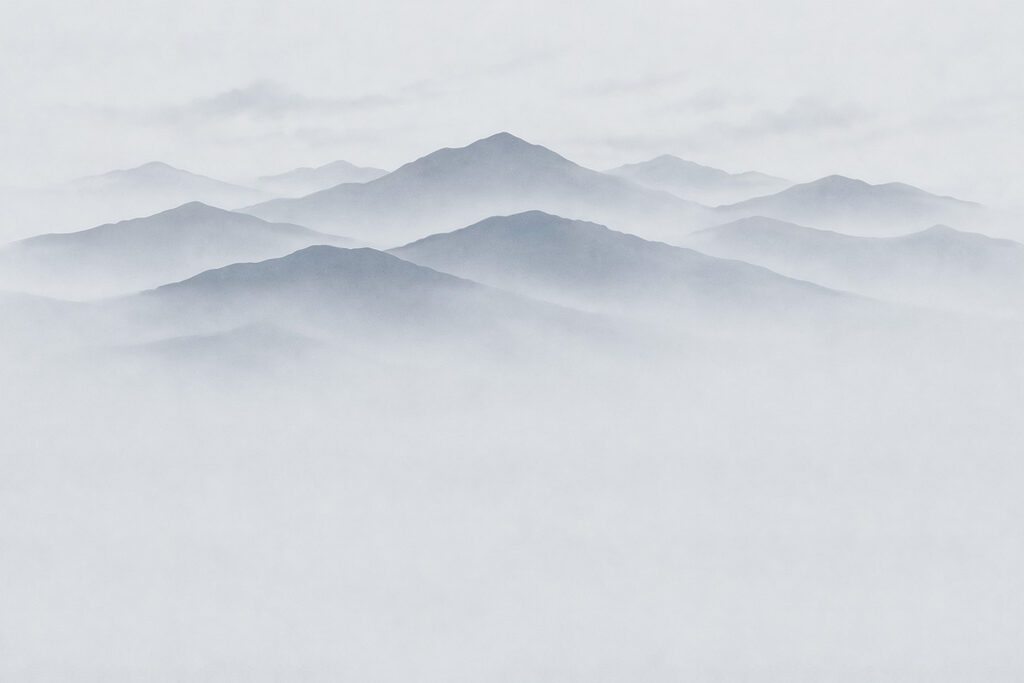 Group of mountains with fog Group of mountains with fog