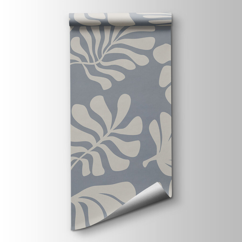 Pattern of white leaves on a gray background Pattern of white leaves on a gray background