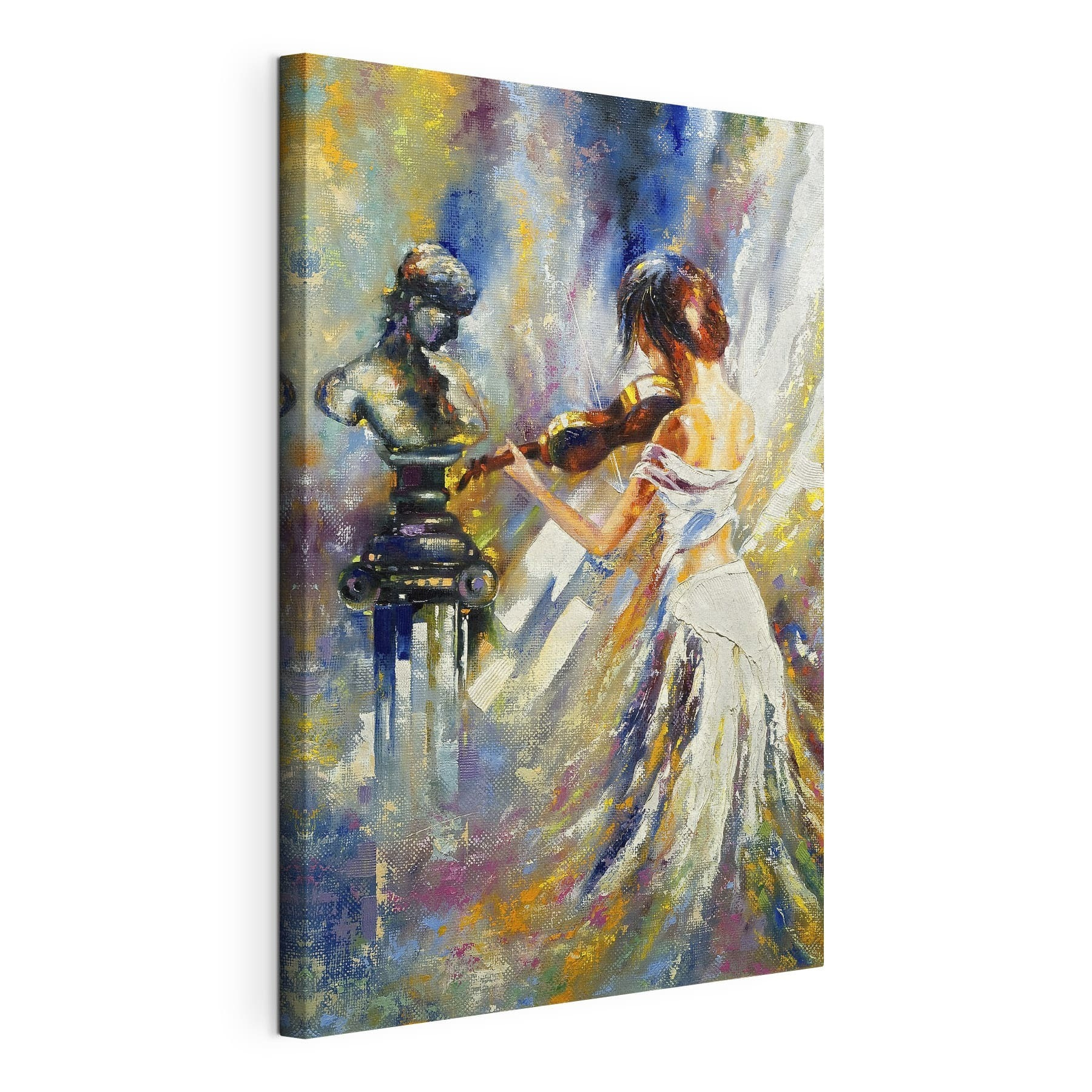 A painting of a woman playing a violin