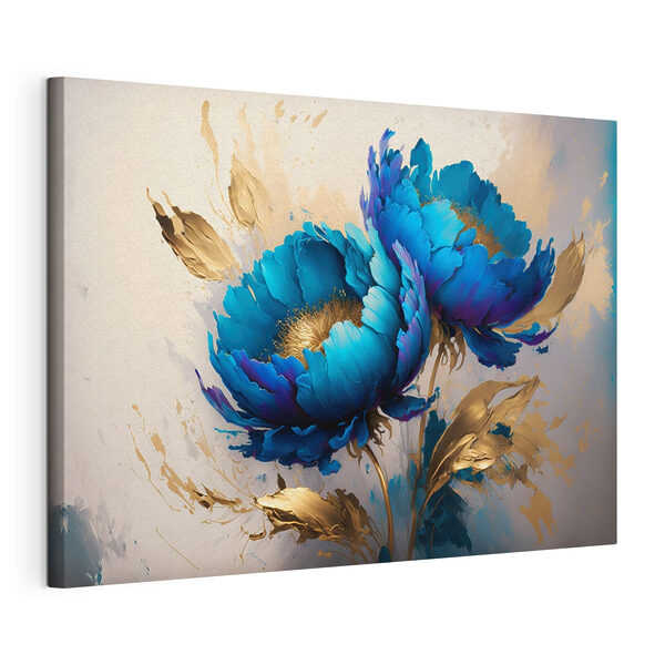 Vibrant Blue Blooms Amid Splashes Vibrant Blue Blooms Amid Splashes