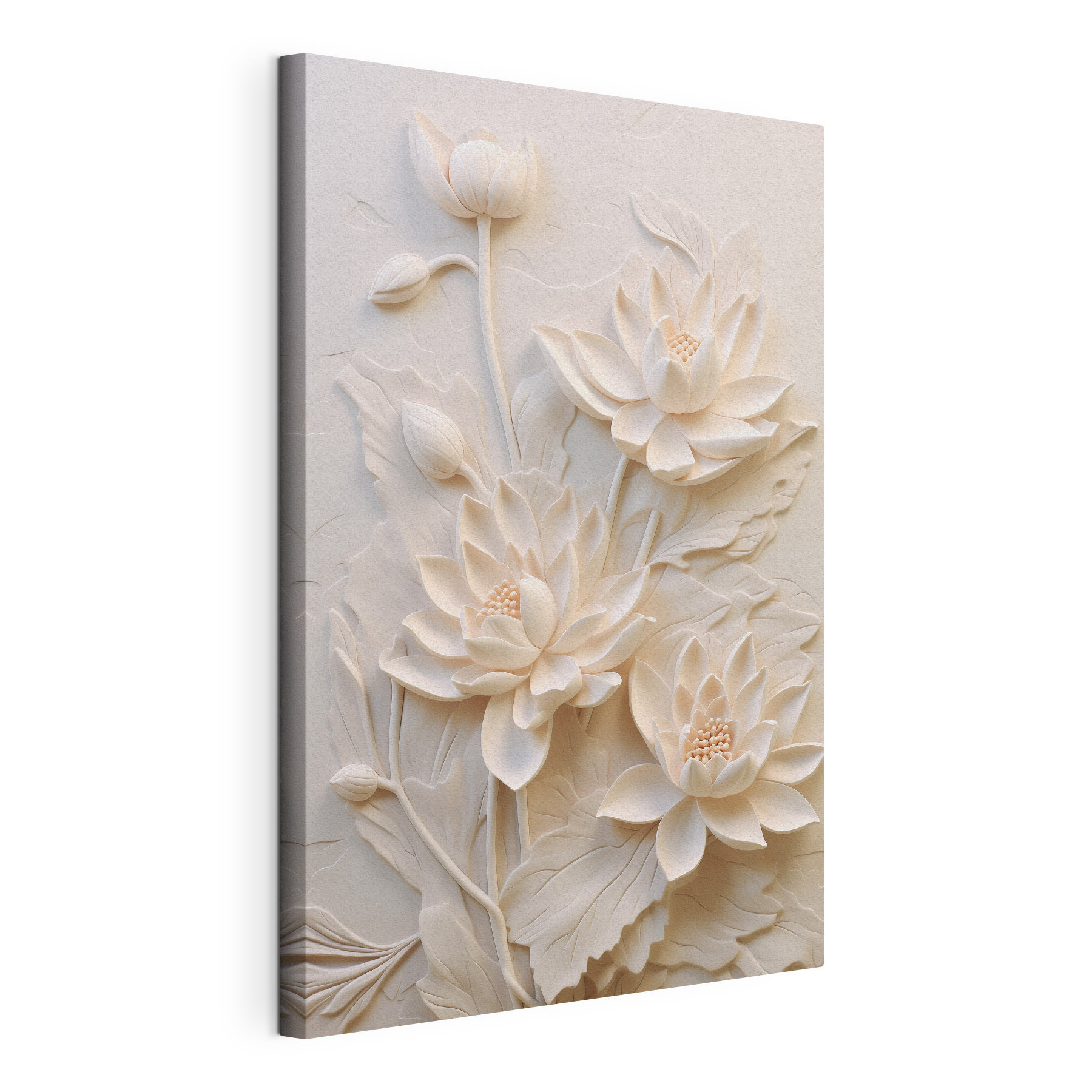 White flower carving on a wall White flower carving on a wall