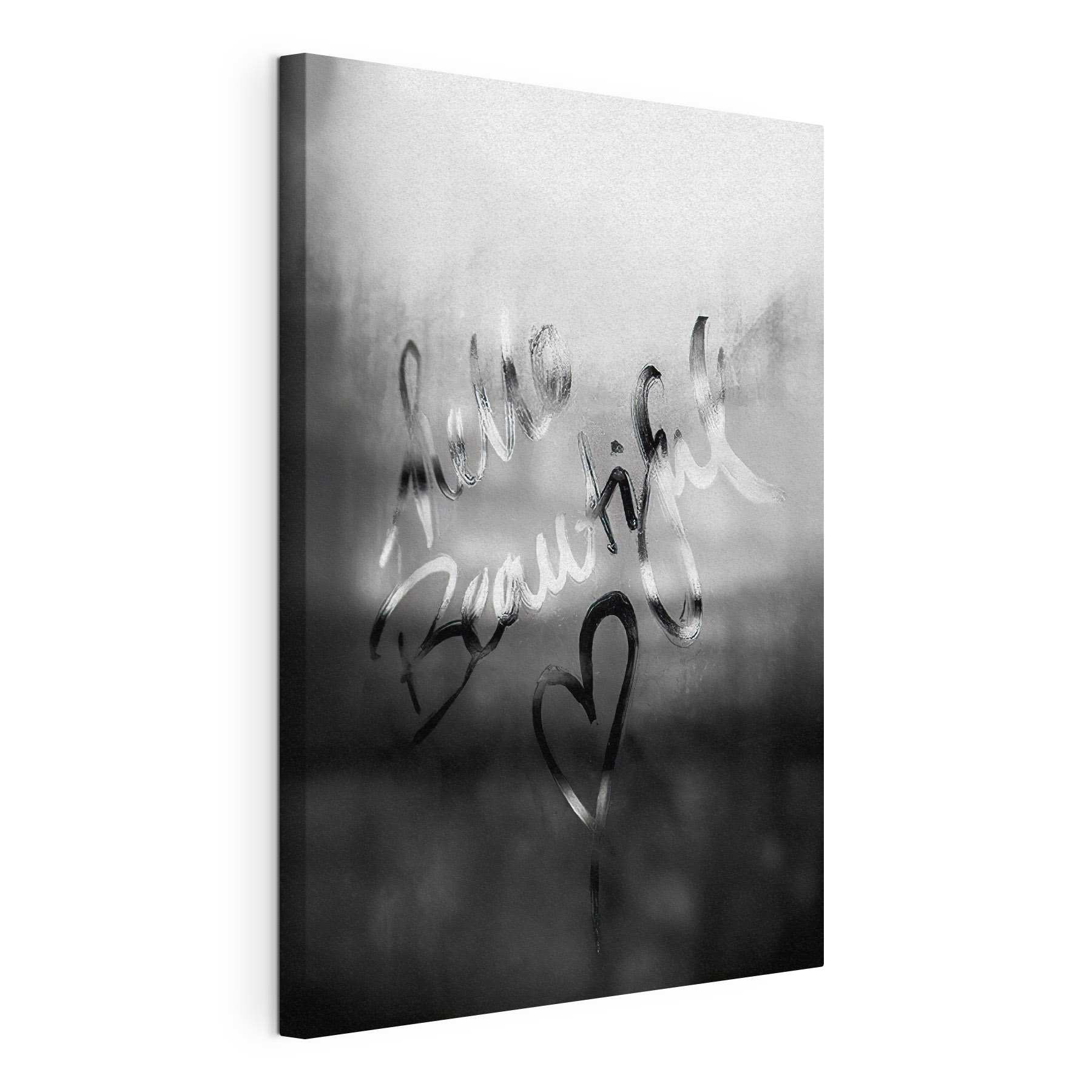 "Hello Beautiful" message on glass "Hello Beautiful" message on glass