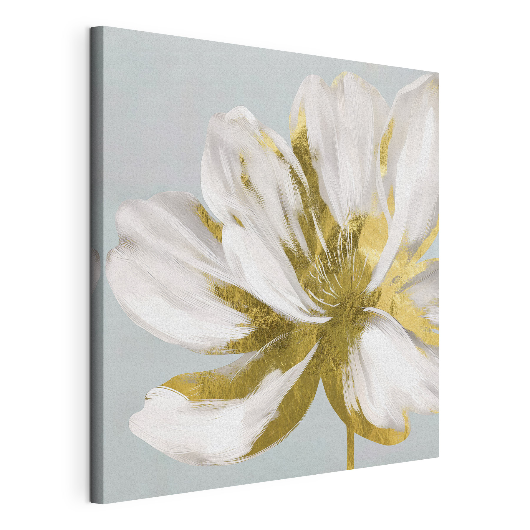 Elegant white petal with metallic accents Elegant white petal with metallic accents