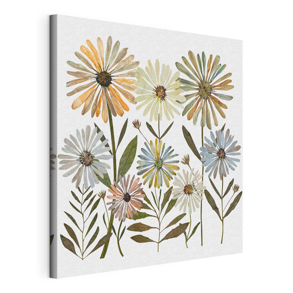 Group of flowers with leaves Group of flowers with leaves