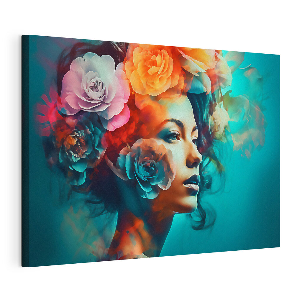 Woman with flowers in her hair Woman with flowers in her hair