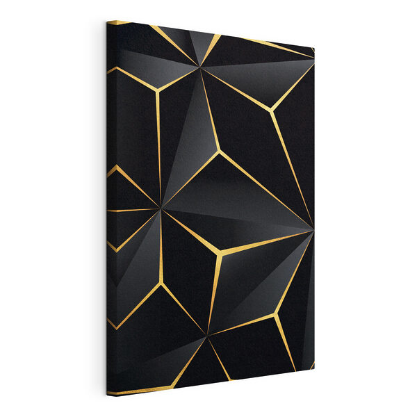 Elegantní černý geometrický design s akcenty Obraz Elegantní černý geometrický design s akcenty