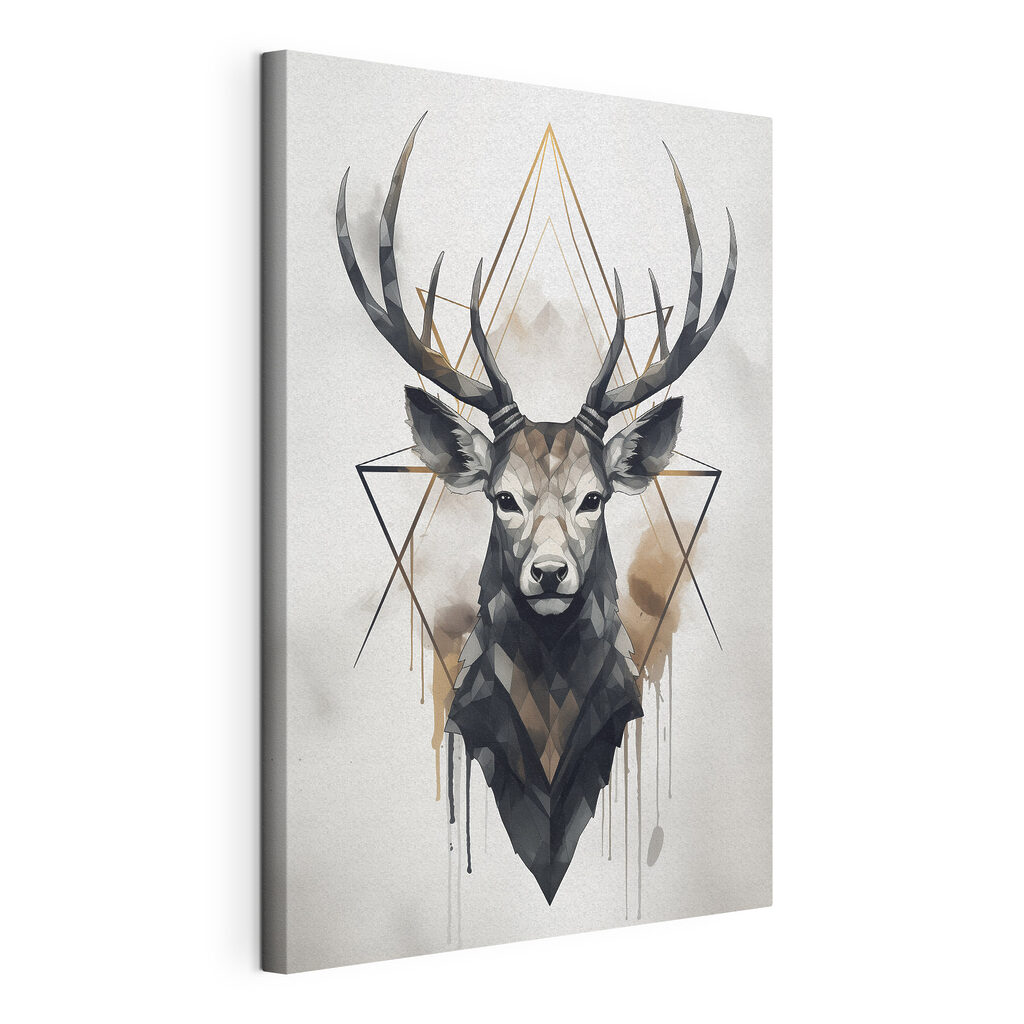 A painting of a deer with antlers A painting of a deer with antlers