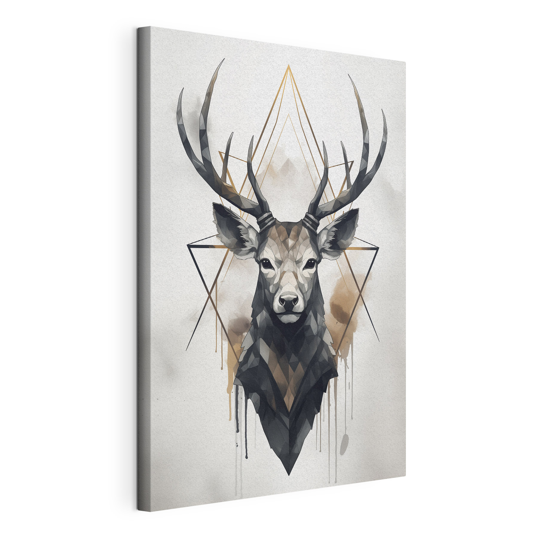 A painting of a deer with antlers A painting of a deer with antlers