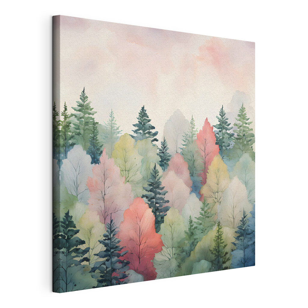 A watercolor painting of trees