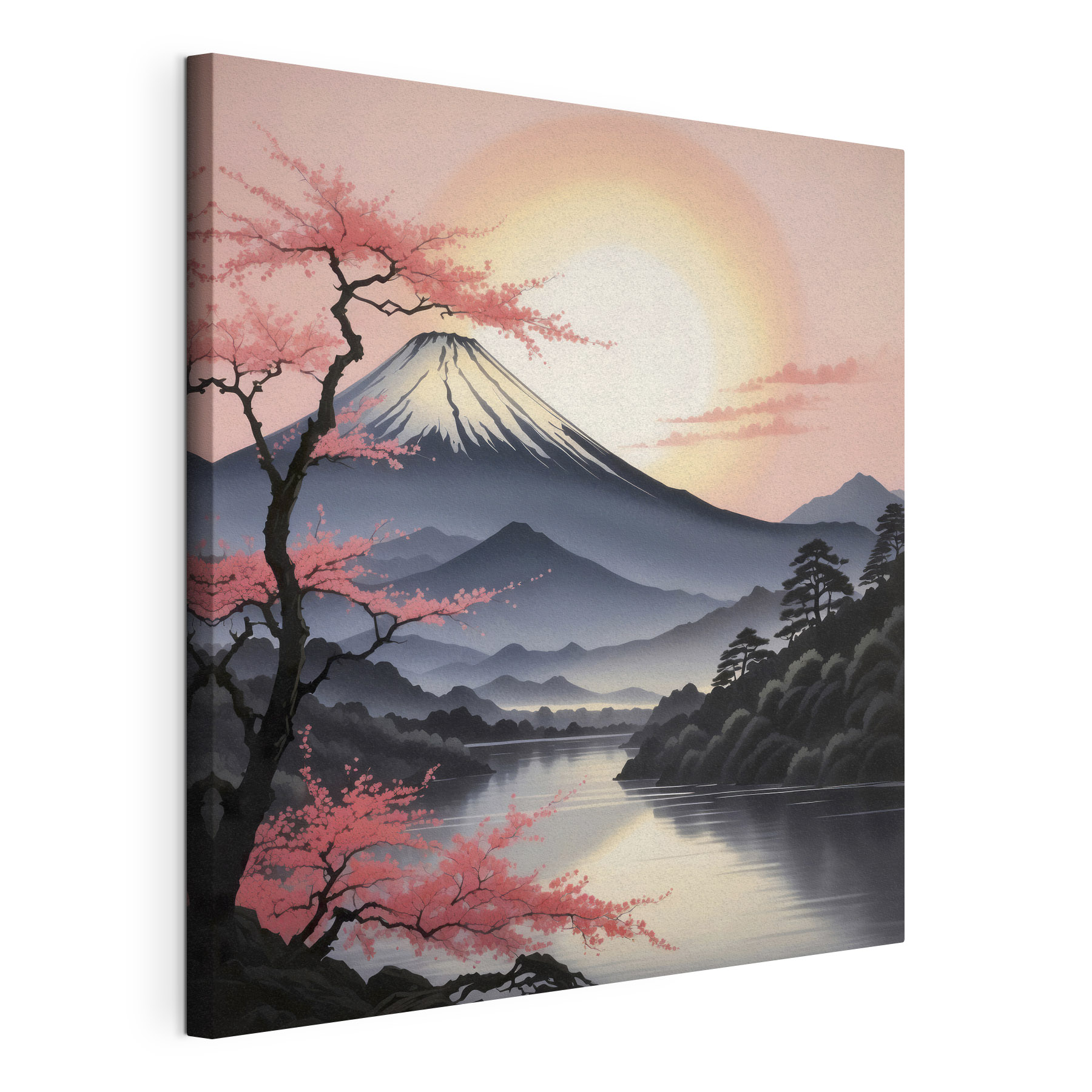 A mountain with a lake and trees A mountain with a lake and trees
