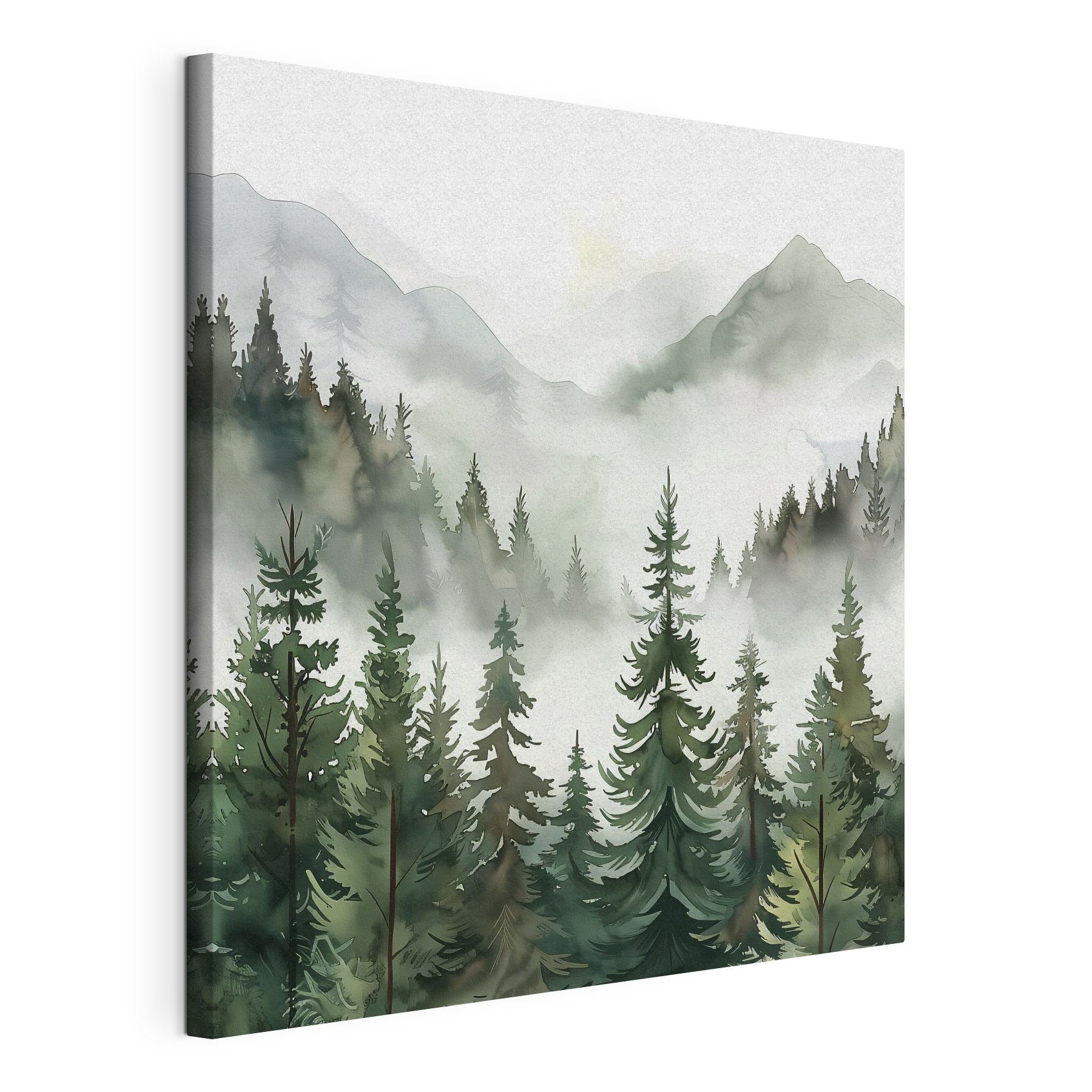 A landscape of trees and mountains