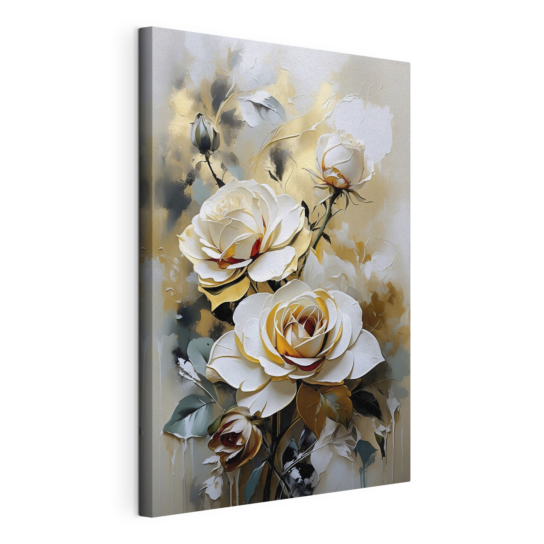 A painting of white roses A painting of white roses