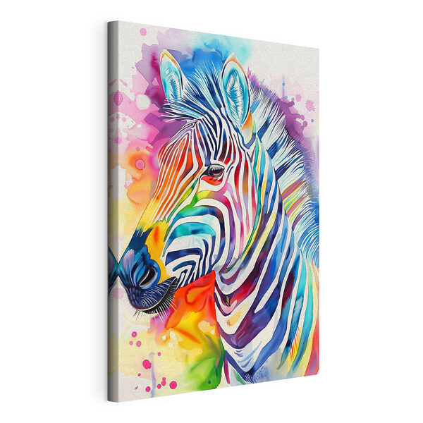 A colorful zebra with rainbow colors A colorful zebra with rainbow colors