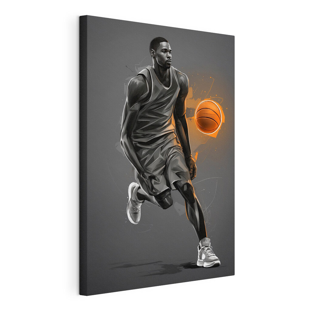 A basketball player with a ball