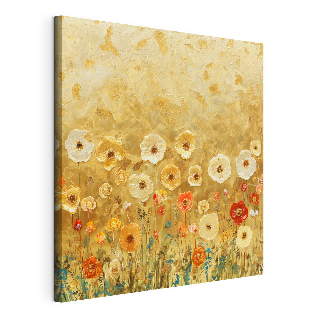 Painting of flowers on a wall Painting of flowers on a wall