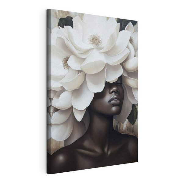 Woman with white flowers on her head