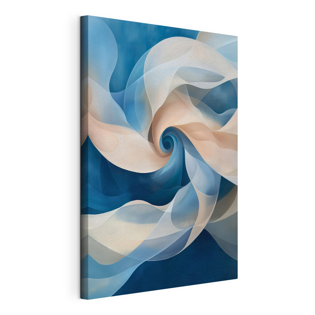 Blue and white swirly pattern