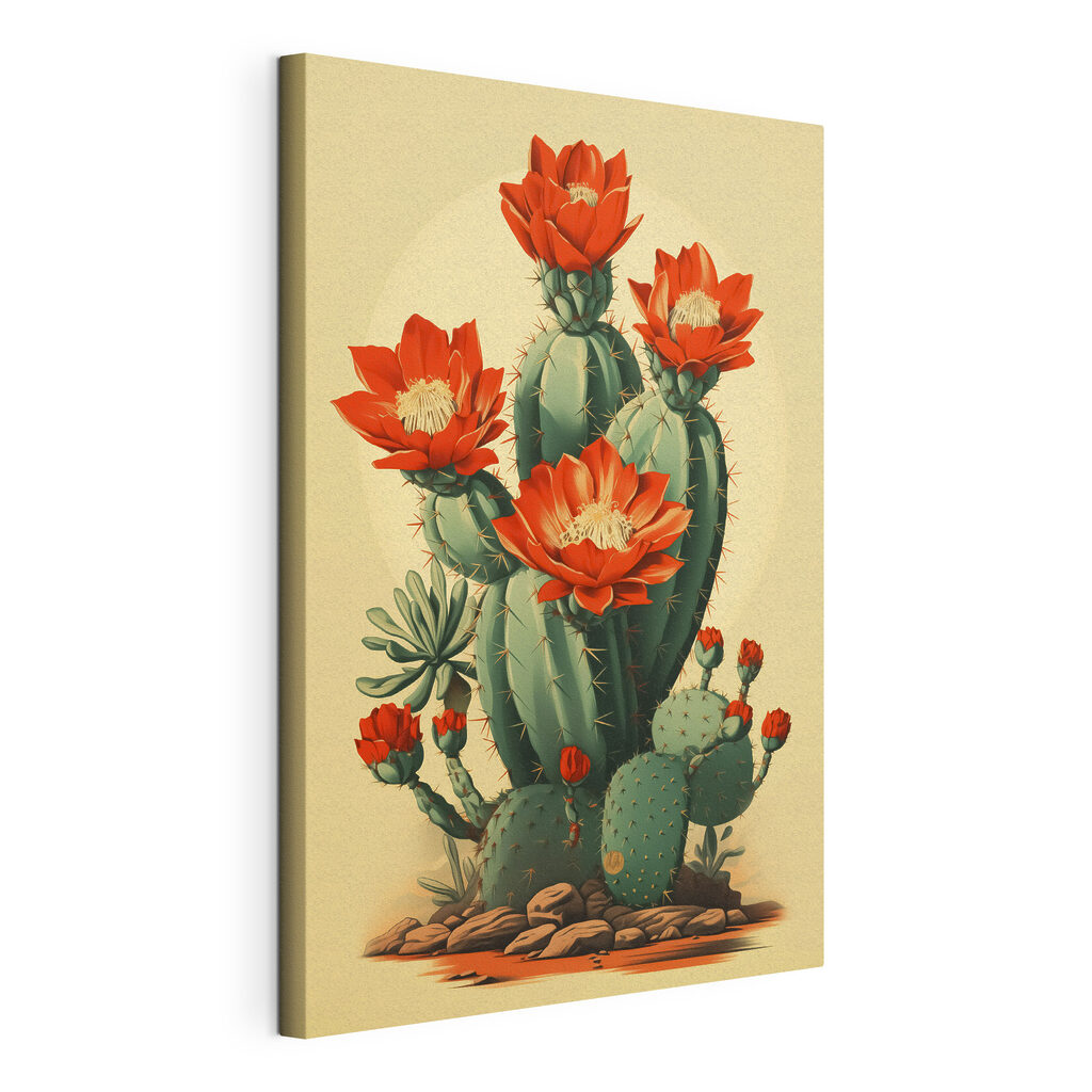 Cactus with red flowers